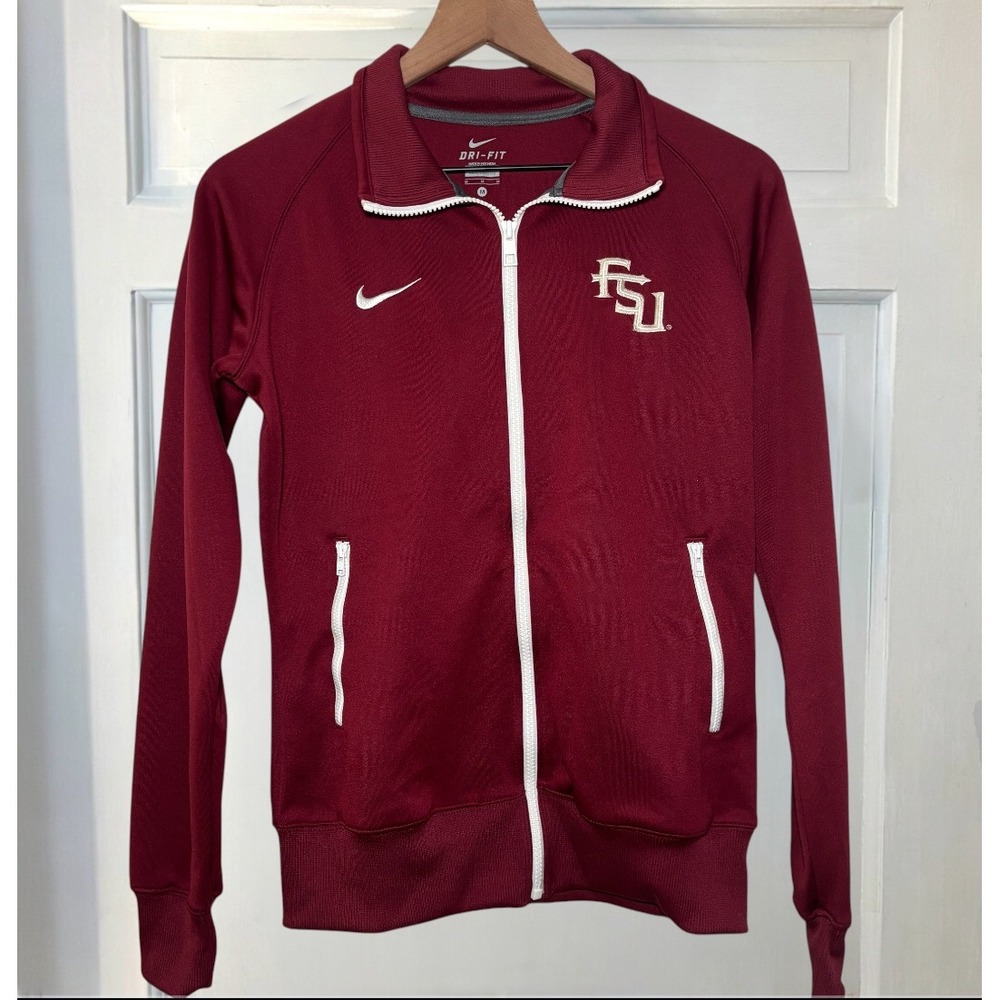 Nike Mens FSU Florida State Seminoles Dri-FIT Full Zip Track Jacket Garnet M - Picture 7 of 8